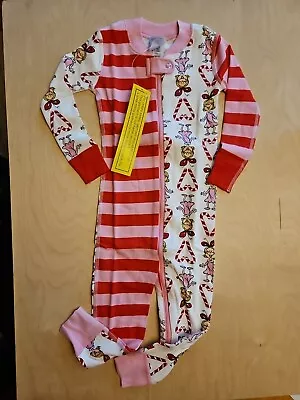 Nwt Hanna Andersson Cindy Lou Candy Cane Grinch Zipper Sleeper Pajamas 80 18-24m • $34.99