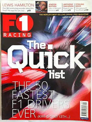 F1 Racing Magazine January 2007. The Quick List 50 Fastest F1 Drivers Ever • £4.49