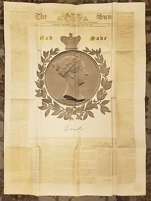 1838 Coronation Newspaper For Queen Victoria Printed In Gold • $200