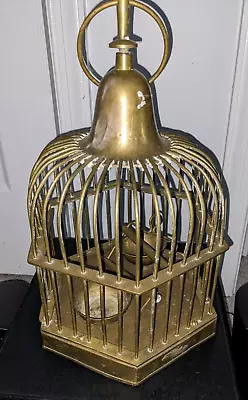 Antique Vintage Solid Brass Dome Bird Cage Art Deco  • $69.99