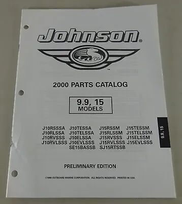 Parts Catalog Johnson Evinrude Outboard / Outboard Models 9.9 & 15 Stand 1999 • $21.18