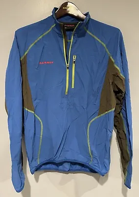 Mammut Thin Windbreaker Half Zip Jacket Large Blue Green • $60