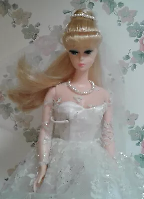 Blonde 1996 Barbie Loves Elvis Doll In Wedding Dress Veil Pearls Pumps EUC • $34.99