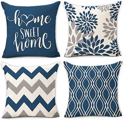 Geometric Cushion Covers 30 40 45 50 Set Of 4 Abstract Art Flowers Pillow Case • $35.19