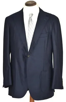 SuitSupply Havana Unconstructed 3/2 Roll Navy Flannel Blazer Slim Fit 44 R • $99.99