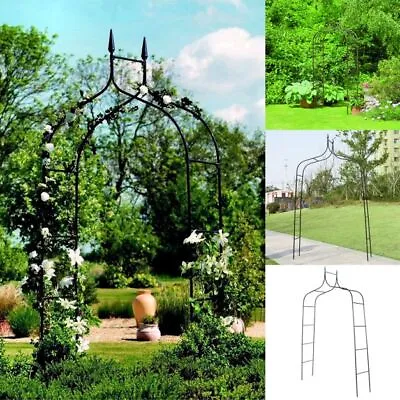 Garden Outdoor Trellis Arch Rose Black Arbour Roses Plant Pergola Archway Iron • £36.54