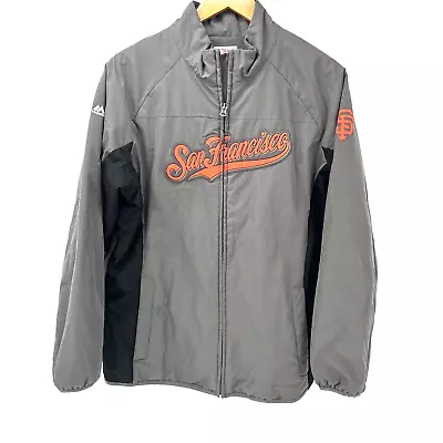 Majestic San Francisco Giants Jacket Womens XL Baseball Dugout MLB Gray Full Zip • $84.99