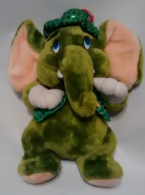$39.95 • Buy Vintage Green Elephant St. Patricks Day Irish Plush Stuffed Toy 12  Hat & Vest