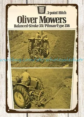 1970s OLIVER MOWER Tractor Metal Tin Sign Home Garden Wall Hanging • $18.99
