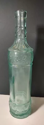 Vintage Liquor Wine Bottle Green Glass Decorative Decanter 12 In • $11.99