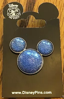 Disney Pin   Mickey Mouse Ears Icon   Blue Glitter   Marble • $20
