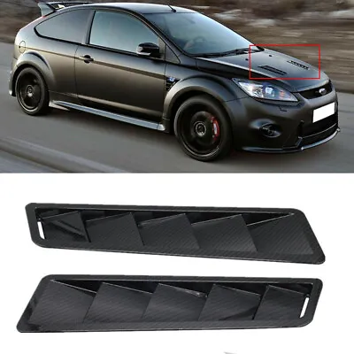 1 Pair Carbon Fiber ABS Car Air Flow Intake Scoop Bonnet Trim Hood Vent Cover • $28.20