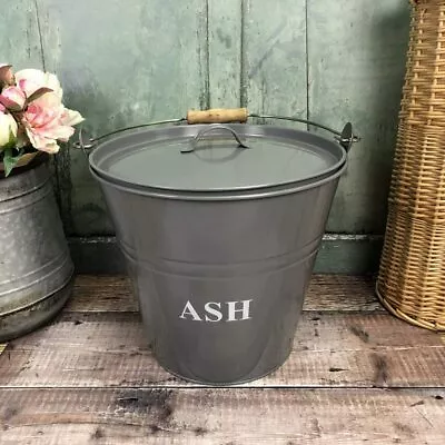 £10.99 • Buy Fireplace Ash Coal Bucket Wood Log Holder Scuttle Kindling Vintage Metal 