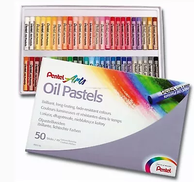 Oil Pastels By Pentel Artist's Pastels - Pack 50 Vivid Colours - PHN 50 • £9.25