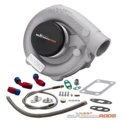 T3/t4 T04e .57 A/r Universal Turb0charger 400hp Turbo & Oil Feed Return Line Kit • $158.99