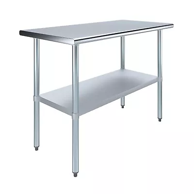 24 In. X 48 In. Stainless Steel Work Table | Metal Utility Table • $229.95