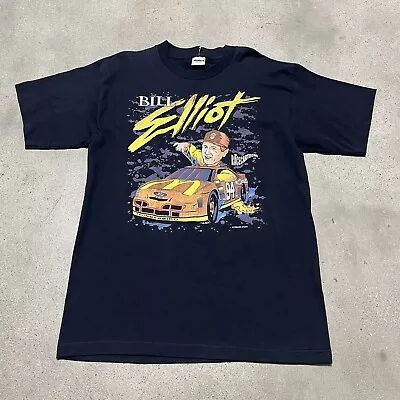 Vintage 90s Bill Elliot McDonald's Cartoon NASCAR Racing T Shirt Men's Large • $16.99