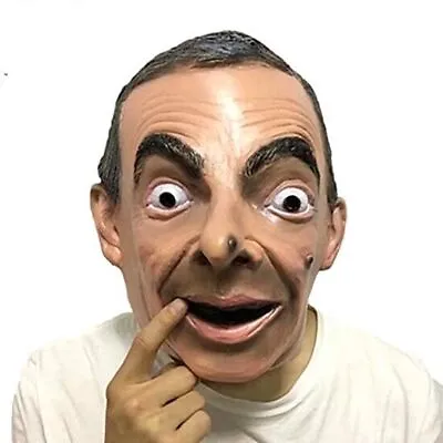 Halloween Latex Mr Bean Masquerade Headgear Carnival Mask Party Costumes Cosplay • $26.99