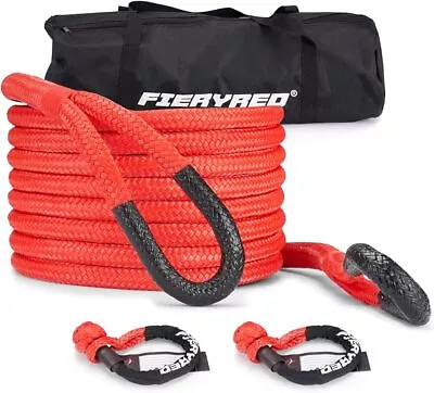 FieryRed Kinetic Recovery Rope Kit With 2 Soft Shackles 7/8 Inch X 20 FT NEW • $94