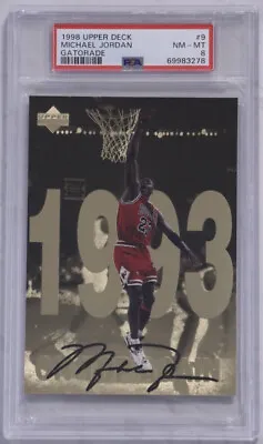 1998 Upper Deck Michael Jordan Gatorade 1993 PSA 8 NM-MT HOF Bulls Jumbo Card • $49.99