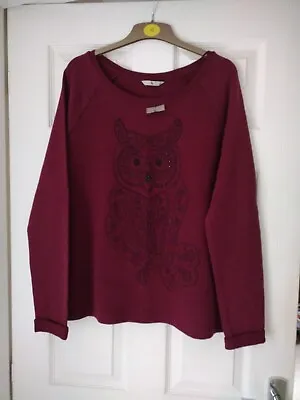 £4.99 • Buy Ladies TU Burgundy Owl Sweatshirt, Size 16, Bnwt