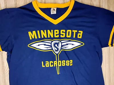 Minnesota Swarm NLL Indoor Lacrosse Ringer Shirt Jersey 50/ Poly Cotton Soft L • $23.69