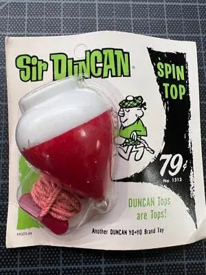 Vintage 1960's GENUINE Sir DUNCAN SPIN TOP MINT Sealed OLD STORE STOCK Red/White • $18.95