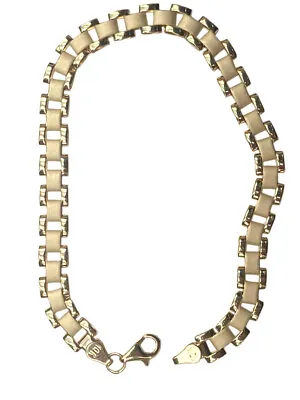 10kt Yellow Gold Oyster Link Chain Necklace Bracelet Men's Women 6mm Sz 7 -26  • $285.45