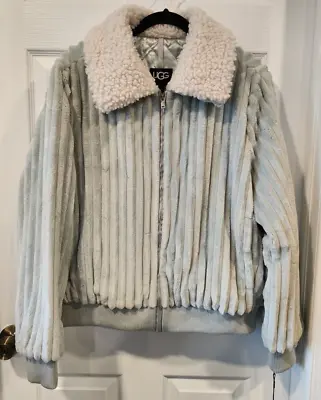 UGG Women’s Viviana Bomber Jacket Cord Light Blue / Grey Size XL • $100