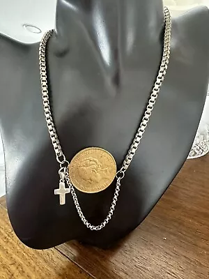 VINTAGE/Antique Estate Queen Wilhelmina Gold Coin Pendant Silver Chain • $220