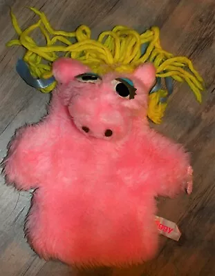 RARE Vintage 1980's Russ Berrie Jim Henson Miss Piggy Plush Hand Puppet 10  Pink • $14.95