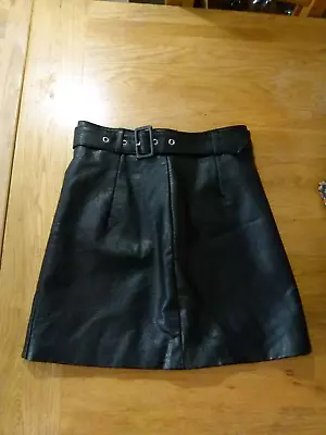 Ladies H&M Divided Black Leather Look Skirt - Size 10 • £5.99