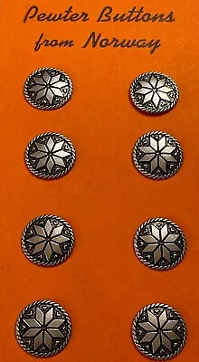 Vintage Pewter Buttons~ Norwegian!! Tinn-Per • $19.50