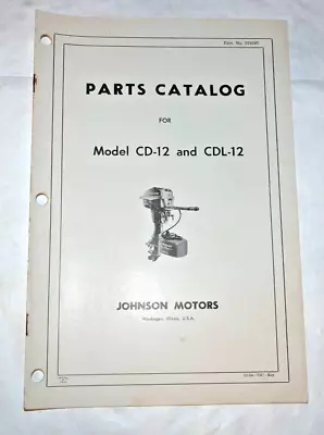 Vintage 1954 Johnson Outboard Motors Parts Catalog For Sea Horse 5-1/2 • $9.99