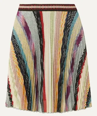 $1200 MISSONI Metallic Striped Crochet-Knit Mini Skirt 42 IT 6 US 10 UK NWT • $750