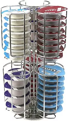 48 Coffee Pod Tassimo Capsule Holder Dispenser Stainless Steel Stand Rack Tower • £10.95