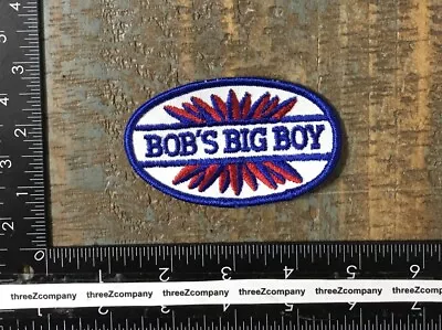 Vintage BOB'S BIG BOY Hamburgers Restaurant Company Logo Sew-On Patch Blue Twill • $7