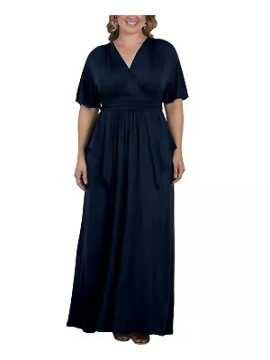 KIYONNA Womens Navy Pullover Dolman Sleeve Empire Waist Dress Plus 5X • $54.99