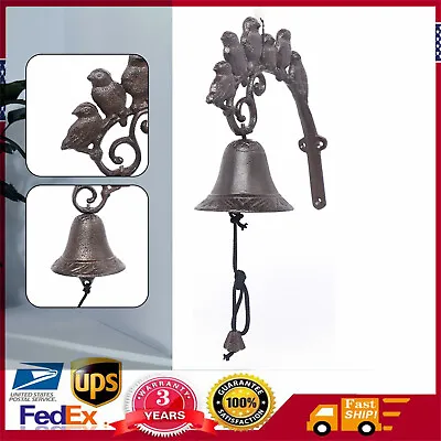 Antique Gate Bell Cast Iron Garden Door Hanging Vintage Bird Bell 	Door Chime • $24.70