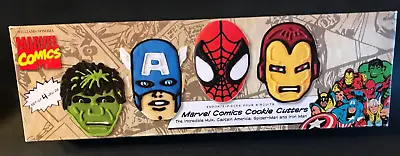 MARVEL COMICS ~ SET OF 4 SUPERHERO COOKIE CUTTERS ~ Original Box With Recipe • $27.08