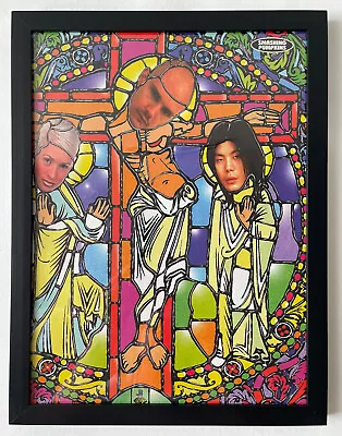 Vintage Smashing Pumpkins Stained Glass Framed Picture Photo Poster Art 9x12 • $39.99