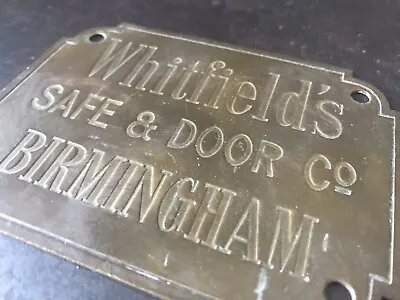 £24.99 • Buy 🗝🇬🇧Antique Vintage Industrial Interior Design Whitfield Safe Plaque 🇬🇧🗝