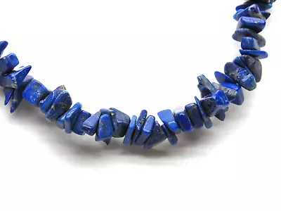 Vintage Lapis Lazuli Necklace Rough Cut Natural Stones 34  Strand • $49.99