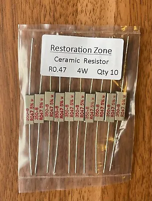 Ceramic Resistors R0.47  4W Packs Of 10 N13 • £3.75