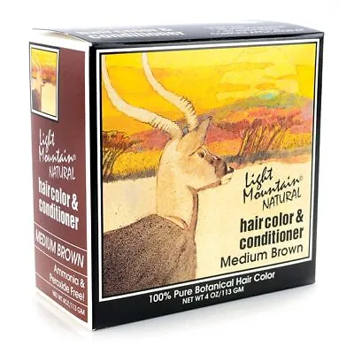 Light Mountain Natural Hair Color & Conditioner - Medium Brown 4 Oz Box • $9.26