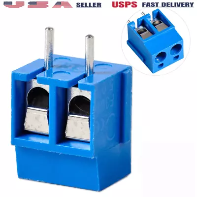 20pcs Blue 2-Pin PCB Mount Screw Terminal Block Connector 5mm Pitch For Arduino • $7.99