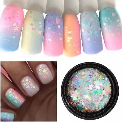 3D Transparent Mermaid NAIL GLITTER Pixel Unicorn Aurora Effect Powder AB DF-01 • $4.47