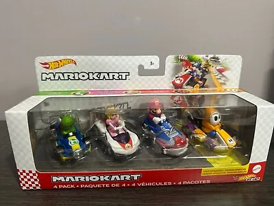 Hot Wheels Mario Kart 4-Pack 1:64 Diecast Cars WALMART EXCLUSIVE Orange Shy Guy • $20