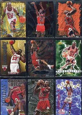 9 LOT FAMOUS 90s FLEER METAL MICHAEL JORDAN SKYBOX ELECTRIFIED ZUPERMEN 1997 • $145.23