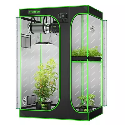 VIVOSUN Grow Tent 120x90x180cm Hydroponic Indoor Room Mylar Hydroponic System • $209.99